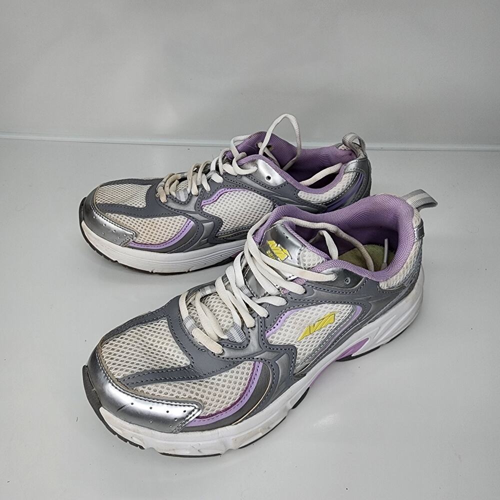 Avia Women 8.5 Athletic Sneakers 5000 Silver Purple White WMAV43GX002L Workout - Picture 8 of 10